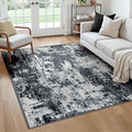 Washable Area Rugs Square 6ft Non-Slip Modern Abstract Soft by RELEANY