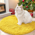 OLANLY Yellow Round Rugs for Bedroom by OLANLY