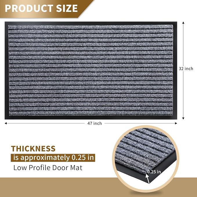 Yimobra Front Door Mat Outdoor Indoor Entrance, 100% Waterproof All-Season All - Image 2