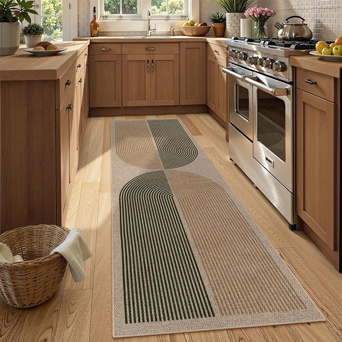 Lahome Enfys Modern Rainbow Easy Jute Rug, 2x8 Hallway Runner Washable Rugs - Image 3
