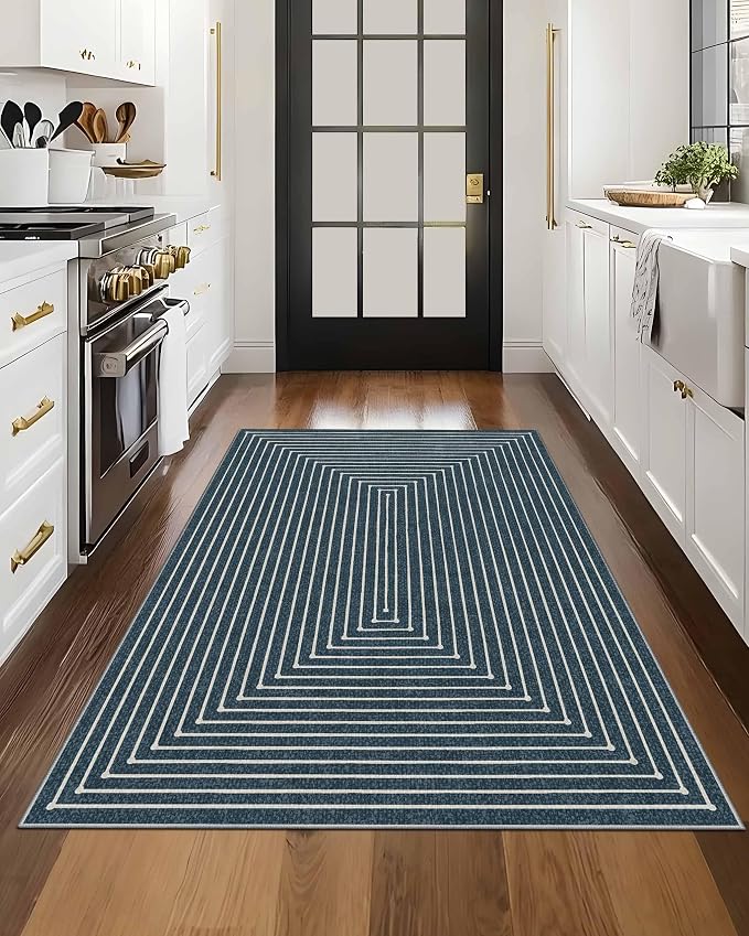 Latte&Fog 3x5 Entryway Rug Indoor, Modern Abstract Washable Area Rug, Boho Non - Image 3