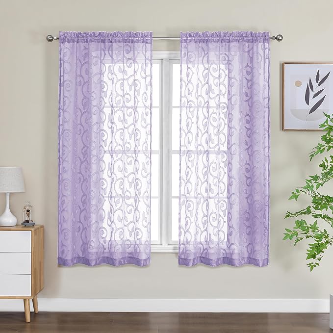 OWENIE Furman Sheer Curtains 63 inch Length by OWENIE
