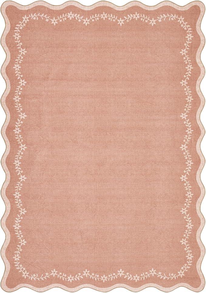 GarveeHome 3x5 Scalloped Washable Area Rug Non Slip Bedroom Entryway Rug | Soft by GarveeHome