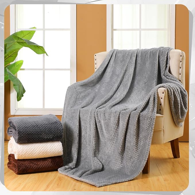 Newwiee 4 Pcs Flanne Fleece Throw Blanket - Image 2