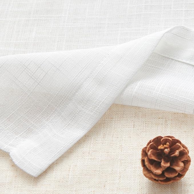 jinchan Sheer Valance Curtain Linen Textured Valance - Image 6