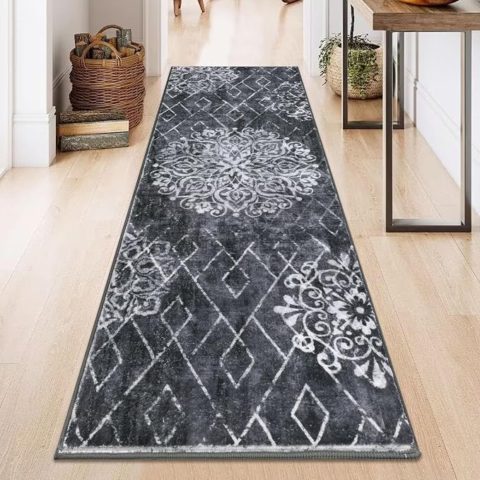 HEBE Hallway Runner Rug 2'x6' Washable Vintage Distressed Area Rugs Non Slip - Image 7