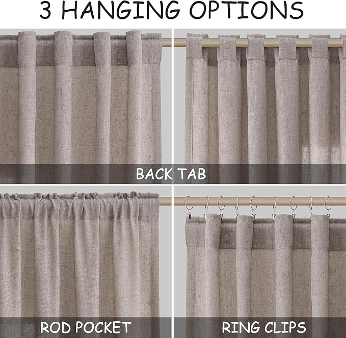 Nanspring Brownish Grey Linen Curtains - Image 2