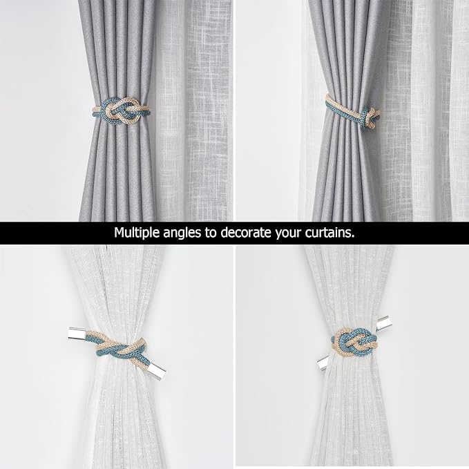 NICEEC 2 Pack Mini Magnetic Curtain Tiebacks Nordic Simple Style Drape Tie - Image 6