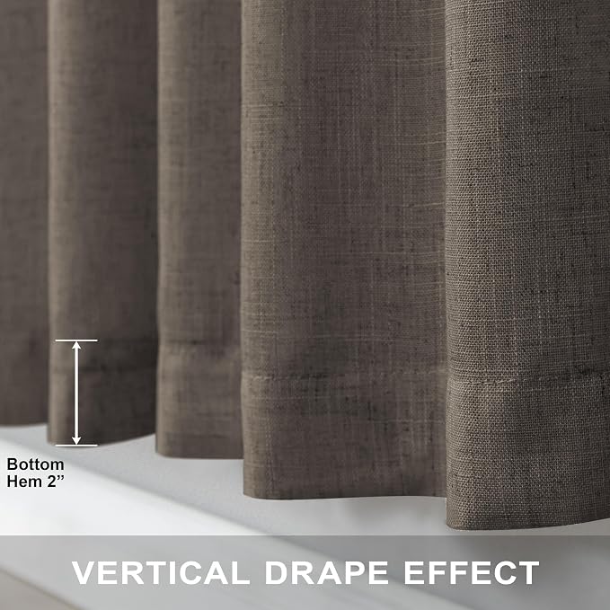 96 Inch Long Dark Brown Living Room Curtains - Image 5