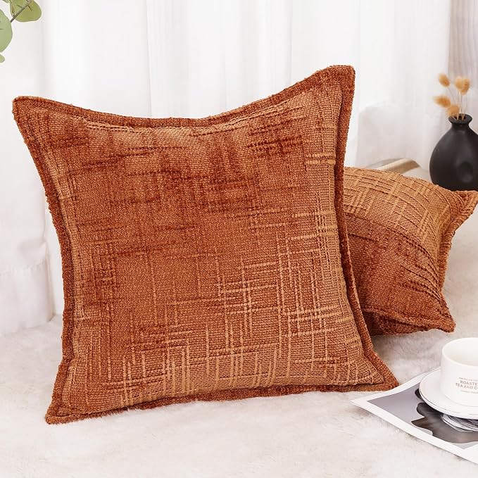 HPUK Fall Chenille Soft Throw Pillow Covers 18x18 Set of 2, Accent Cushion - Image 3