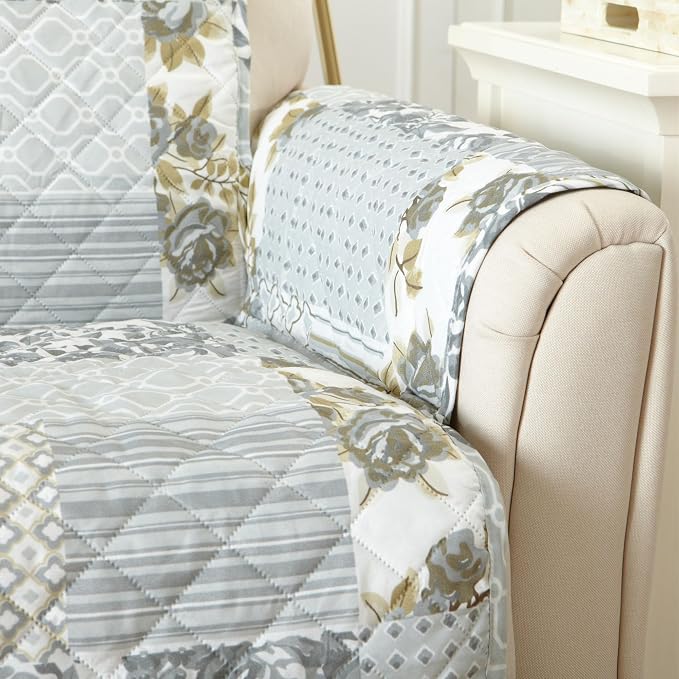Great Bay Home Reversible Patchwork Chair Cover - Image 4