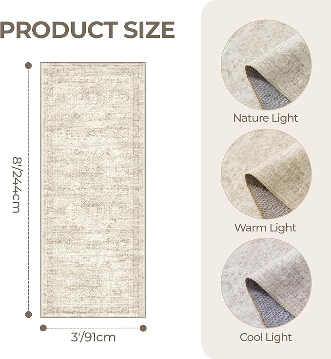 3x8 Runner Rug Non Slip Washable - Image 2