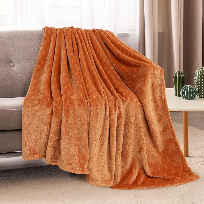 TOONOW Fleece Blanket Textured Fuzzy Plush Throw Blanket Twin Size 60" x 80" - Image 2