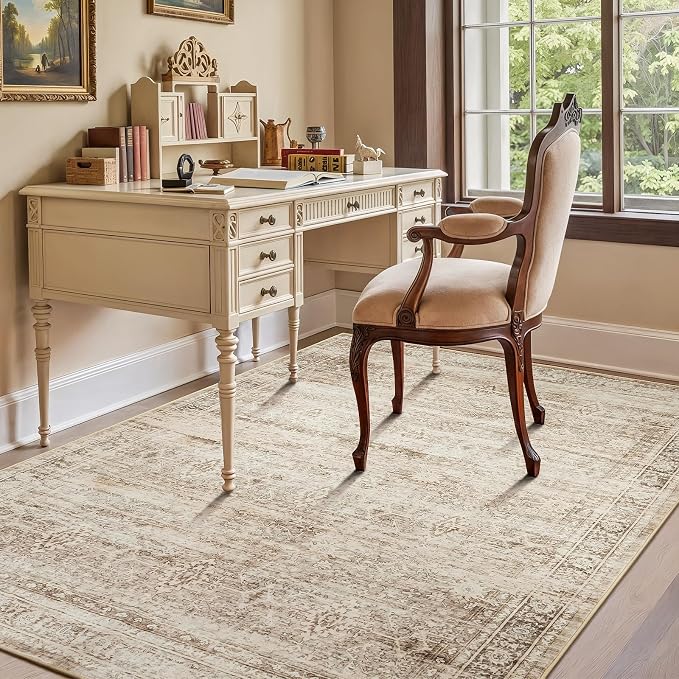 Lofus 5x7 Area Rug for Living Room, Soft Neutral Carpets for Bedroom Dining - Image 2