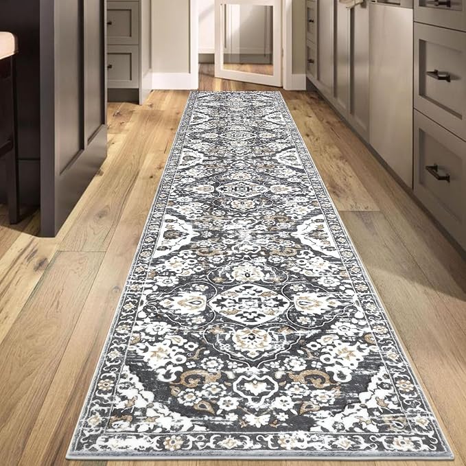 HEBE Hallway Runner Rug 2'8''x14' Washable Vintage Distressed Area Rugs Non - Image 7