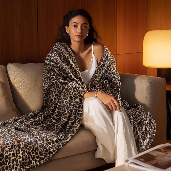 BEDELITE Fleece Blanke for Couch & Bed Leopard Print Throw Blanket – Soft - Image 3
