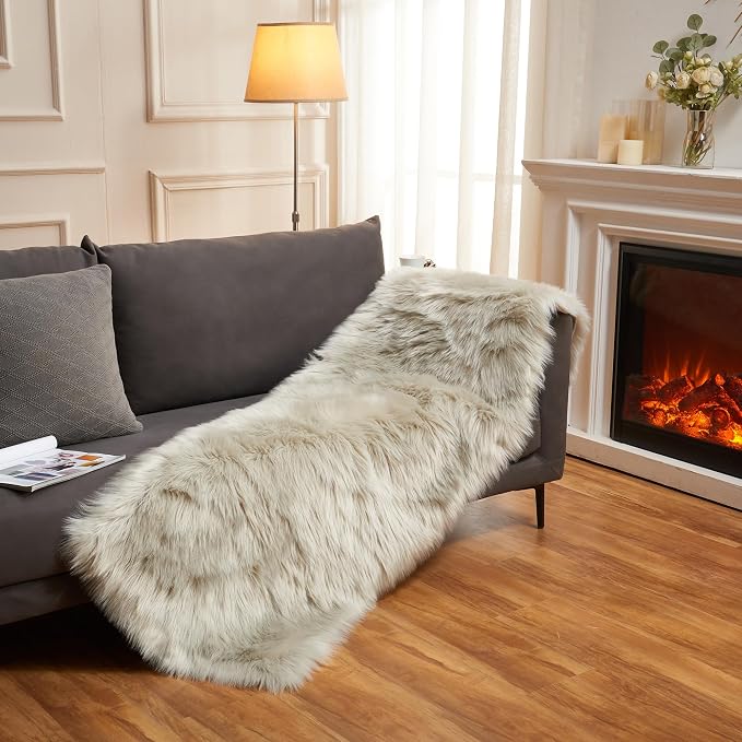 EasyJoy Ultra Soft Fluffy Rugs Faux Fur Rug Chair Cover Seat Pad Fuzzy Area Rug - Image 4