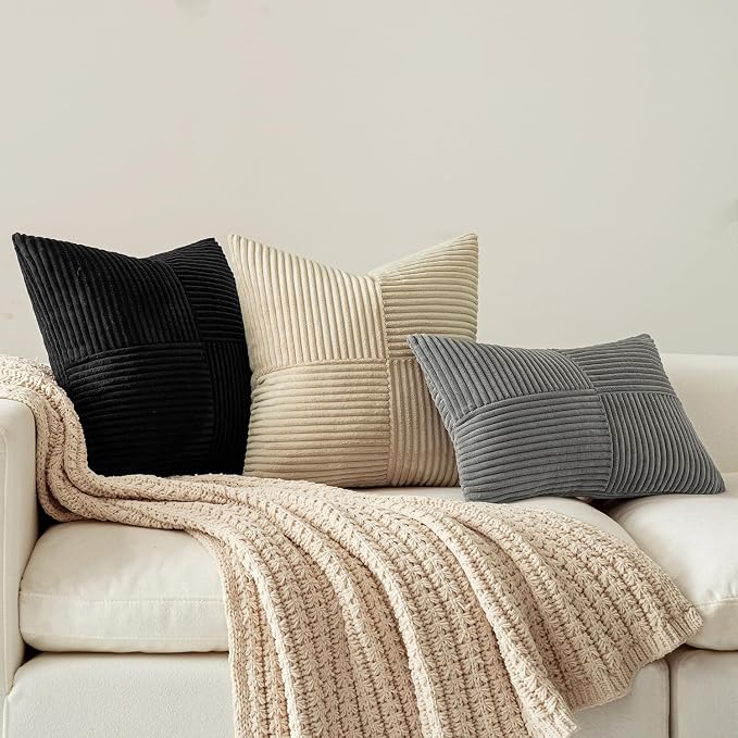 MIULEE Black Decorative Lumbar Throw Pillow Covers 14x22 Inch - Image 2