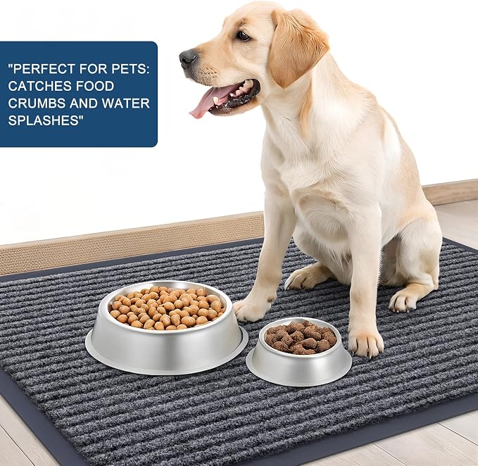 OLANLY 2-Pack Front Door Mats 71x23, Waterproof Heavy-Duty Doormats | Grey - Image 6