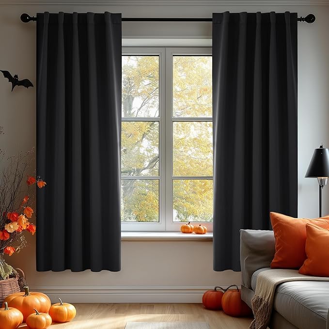 Deconovo Blackout Curtains, Thermal Insulated, W38 x L63 2 Panels, Back Tab by Deconovo