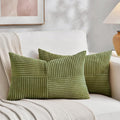 Fancy Homi 2 Packs Moss Green Lumbar Decorative Throw Pillow Covers 20x28 Inch by Fancy+Homi