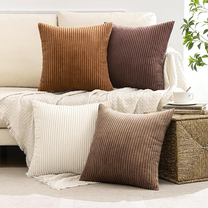 MIULEE Boho Farmhouse Throw Pillow Covers 18x18 Inch Set of 4 Rustic Mordern - Image 2