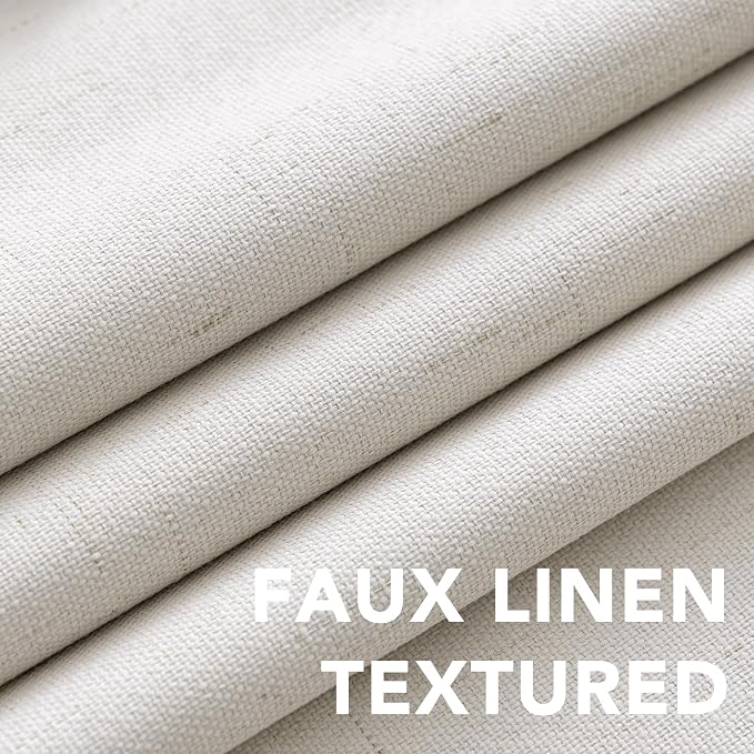 H.VERSAILTEX Linen Blackout Curtains Durable Thick Textured Linen Look 100% - Image 4