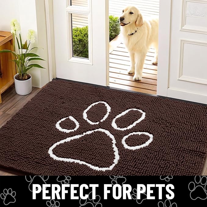 Smiry Dog Door Mat for Muddy Paws, Absorbent Dirt Trapper Non Slip Quick Dry - Image 7