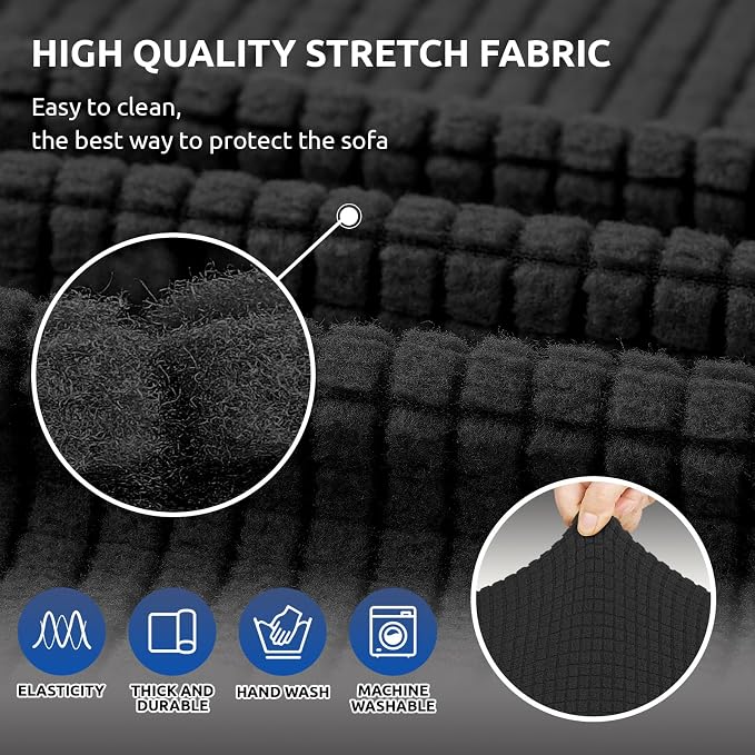 KEKUOU Stretch Loveseat Sofa Cover Slipcover, Couch Covers - Image 4