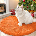 OLANLY Orange Round Rugs for Bedroom by OLANLY