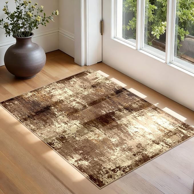 Washable Area Rugs 2'x3' Non-Slip Modern Abstract Soft - Image 3