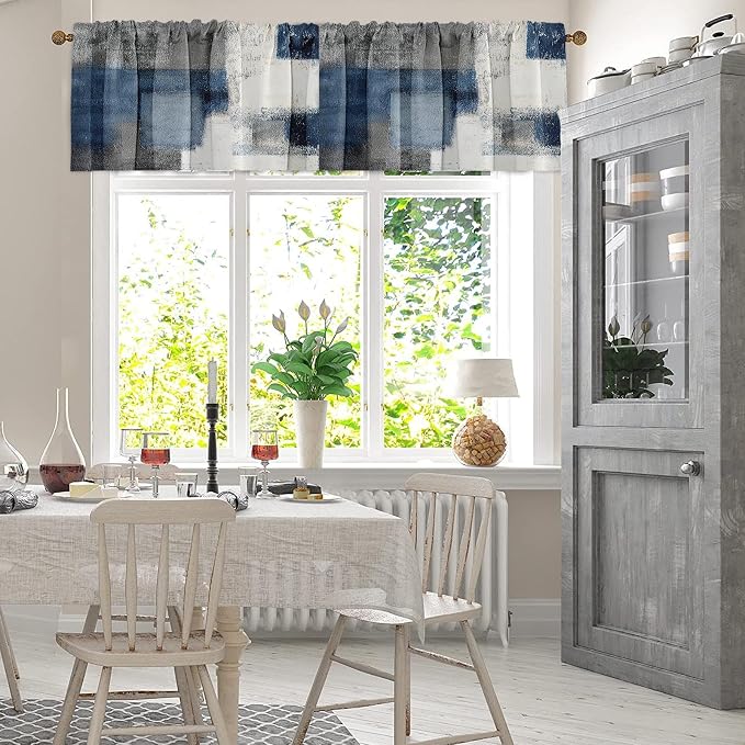 Emvency 4 Pack Valances Window Treatments, 52x18 Inch Rod Pocket Valances - Image 3