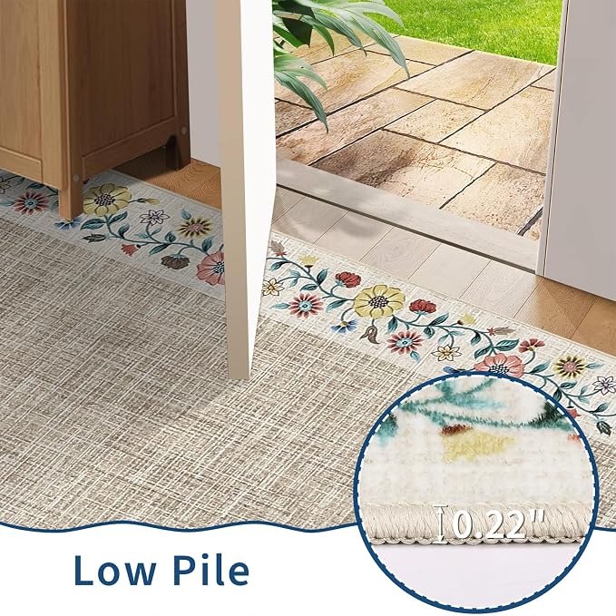 GarveeHome Entryway Rug 2x6 Modern Bordered Runner Rug Washable Kitchen Runners - Image 5