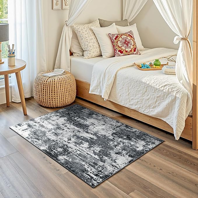 Washable Area Rugs 3'x5' Non-Slip Modern Abstract Soft - Image 3
