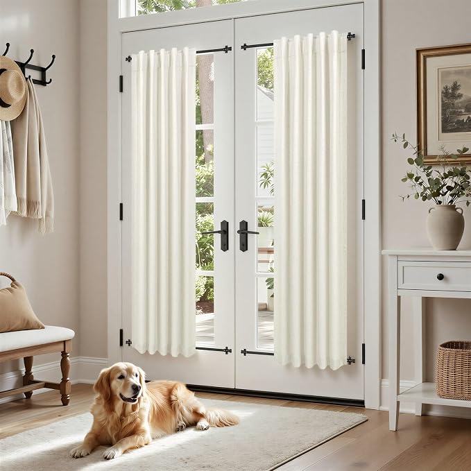 Pitalk Natural Linen Blackout Curtains 60 Inch Length 2 Panels Set 5FT 5 FT Long by Pitalk