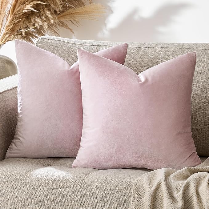 GIGIZAZA Decor Throw Couch Pillow Covers, Set o 2 Sweet Lilac Sofa Cushion - Image 6