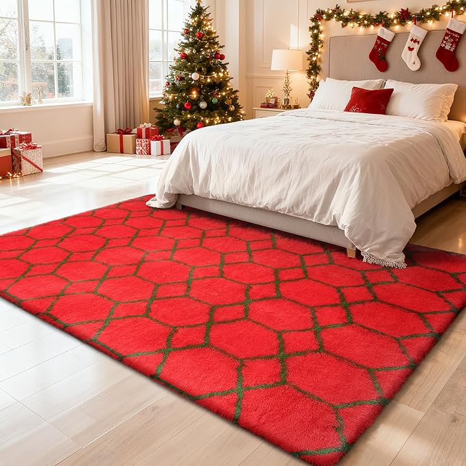 Shag Area Rug for Bedroom 5x8, Fluffy Area Rugs for Living Room, Geometric Soft - Image 6