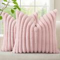 decorUhome Summer Cozy Faux Fur Throw Pillow Covers 22x22 Set of 2 Decorative by decorUhome