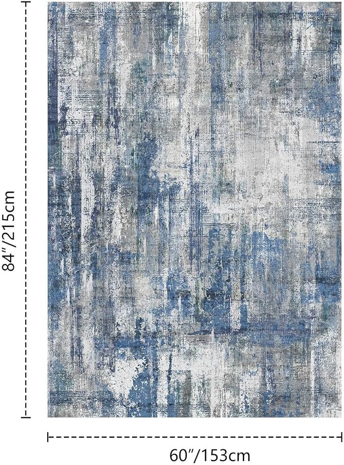 Latte&Fog 5x7 Area Rugs for Living Room Bedroom, Boho Non Slip Low Pile Carpet - Image 2