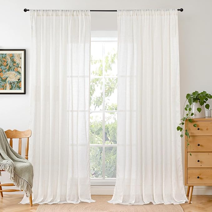 BGment Linen Curtains 84 Inch Length by BGment