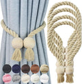 4 Pack Magnetic Curtain Tiebacks Cotton Hand Woven Tie Back Decorative Rope by CurtianTiebacks