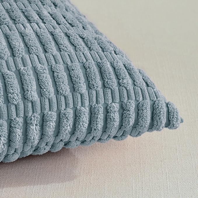 Fancy Homi 4 Packs Boho Light Blue Decorative Throw Pillow Covers 14x24 Inch - Image 4