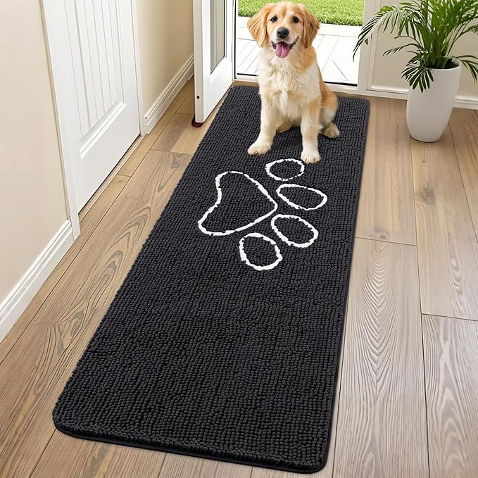 Smiry Dog Door Mat for Muddy Paws, Absorbent Dirt Trapper Non Slip Quick Dry by Smiry