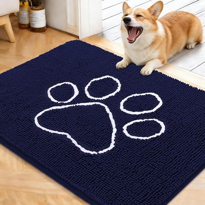 OLANLY Dog Door Mat for Muddy Paws 40x32, Paw Print Design, Absorbs Moisture by OLANLY