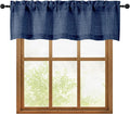 OWENIE Navy Blue Valances for Windows 1 Pcs, Light Filtering Textured Farmhouse by OWENIE