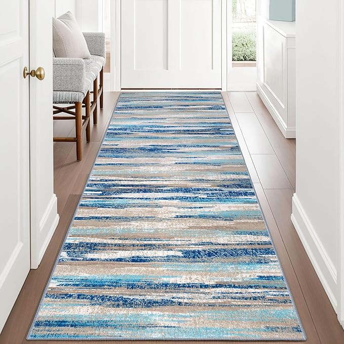 Lansny Modern Abstract Runner Rug 3x8 by lansny