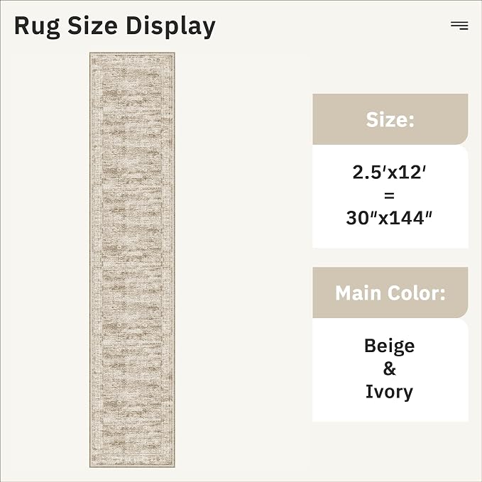 Runner Rug 2'6" x 12' Washable Non-Slip Runner Rugs - Image 5