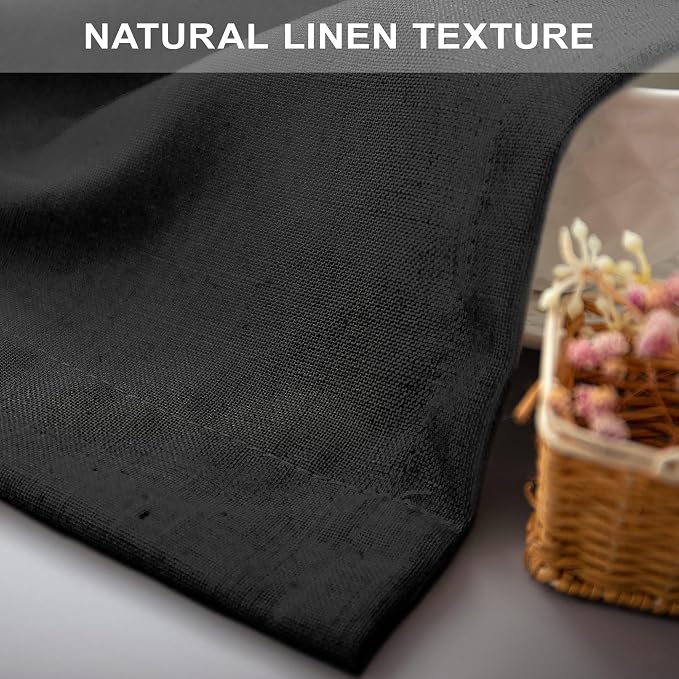 Pitalk Black Linen Curtains 63 Inch Length - Image 7