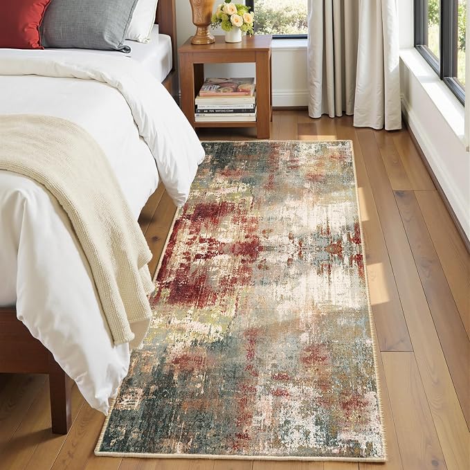 Washable Area Rugs 2'x8' Non-Slip Modern Abstract Soft - Image 5