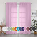 OWENIE Pink Sheer Curtains 90 Inch Length, Elegant Soft Sheer Curtains by OWENIE